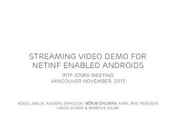Streaming Video demo