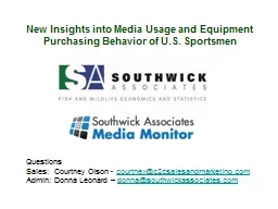 New Insights into Media Usage and Equipment Purchasing Beha