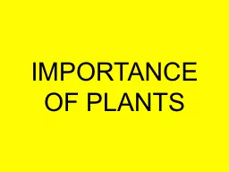 IMPORTANCE OF PLANTS