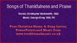 Songs of Thankfulness and Praise