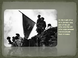 In the night of 20 to 21 January 1943 part of the 9th army