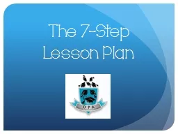 The 7-Step Lesson Plan