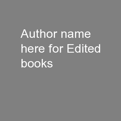 Author name here for Edited books