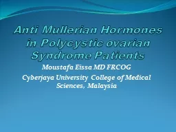 Anti Mullerian Hormones in Polycystic ovarian Syndrome Pati