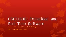 CSCI1600: Embedded and Real Time Software