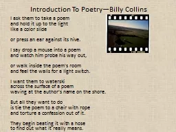 Introduction To Poetry—Billy Collins