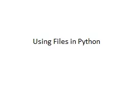 Using Files in Python