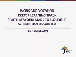 Work and vocation