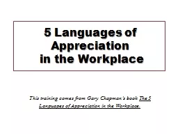 5 Languages of Appreciation