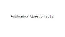 Application Question 2012