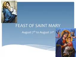 FEAST OF SAINT MARY
