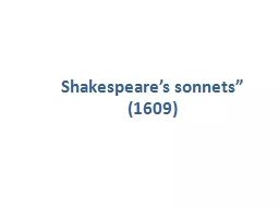Shakespeare’s sonnets”