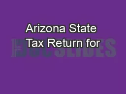 Arizona State Tax Return for