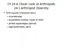 Ch 24 A Closer Look at Arthropods
