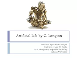 Artificial Life by C. Langton