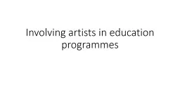 Involving artists in education programmes