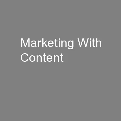 Marketing With Content