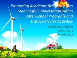 Promoting Academic Resiliency thru Meaningful Conversation