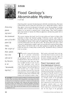 Flood Geologys Abominable Mystery R