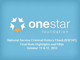 1 National Service Criminal History Check (NSCHC)