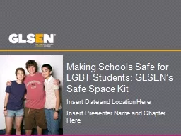 Making Schools Safe for LGBT Students: GLSEN’s Safe Space