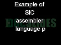 Example of SIC assembler language p