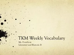TKM Weekly Vocabulary