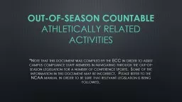 OUT-OF-SEASON COUNTABLE