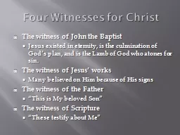 Four Witnesses for Christ