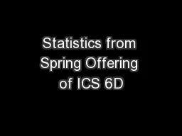 Statistics from Spring Offering of ICS 6D