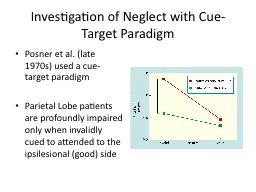 Investigation of Neglect with Cue-Target Paradigm