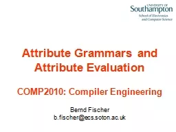 Attribute Grammars and Attribute Evaluation