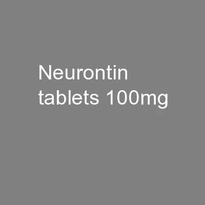 Neurontin Tablets 100mg