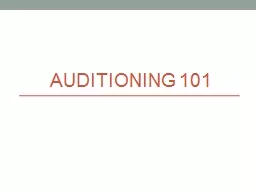 Auditioning 101