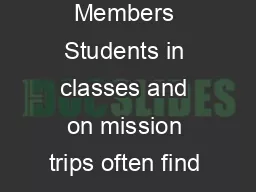 Missions to Mexico Training Resources Dealing ith Problem Members Students in classes