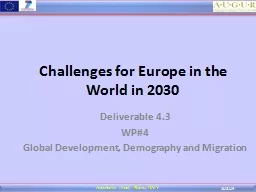 Challenges for Europe in the World in 2030