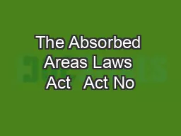 The Absorbed Areas Laws Act   Act No