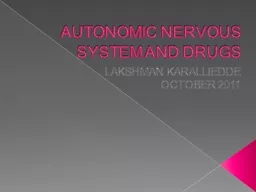 AUTONOMIC NERVOUS SYSTEM AND DRUGS