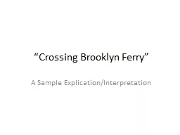“Crossing Brooklyn Ferry”