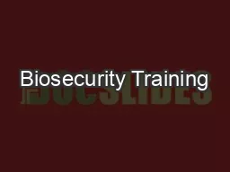 Biosecurity Training