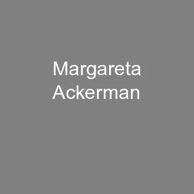 Margareta Ackerman
