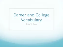 Career and College Vocabulary