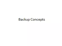 Backup Concepts