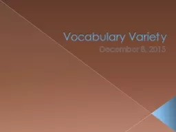 Vocabulary Variety