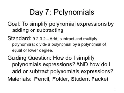 Day 7: Polynomials