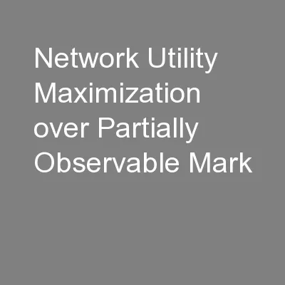 Network Utility Maximization over Partially Observable Mark
