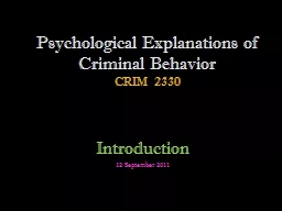 Psychological Explanations of