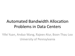 Automated Bandwidth Allocation Problems in Data Centers