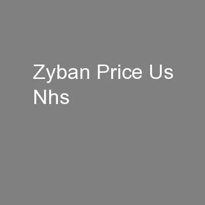 Zyban Price Us Nhs