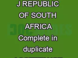 DEPARTMENT OF JUSTICE AND CONSTITUTIONAL DEVELOPMENT J REPUBLIC OF SOUTH AFRICA Complete